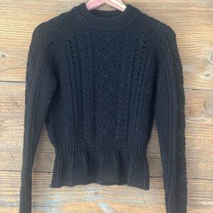 Scotch & Soda Black Cable Knit Sweater
